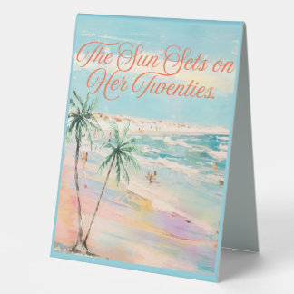 The Sun Sets on Her Twenties Table Tent