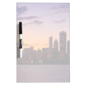 The Sun Sets Over The Chicago Skyline Dry Erase Board by iconicchicago at Zazzle