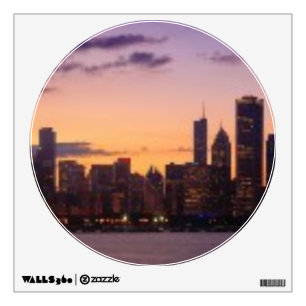 The sun sets over the Chicago skyline Wall Sticker