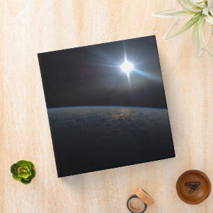 The Sun Setting Over Earth's Horizon. 3 Ring Binder