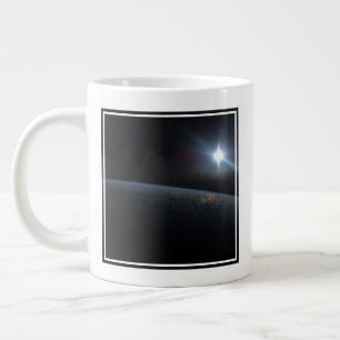 The Sun Setting Over Earth's Horizon. Giant Coffee Mug