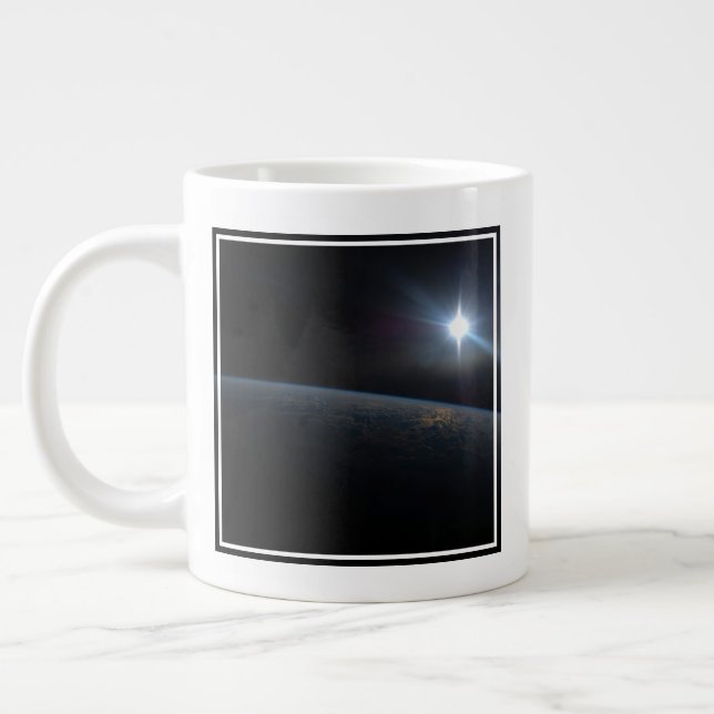 The Sun Setting Over Earth's Horizon. Giant Coffee Mug (Left)