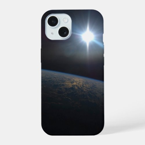 The Sun Setting Over Earths Horizon iPhone 15 Case