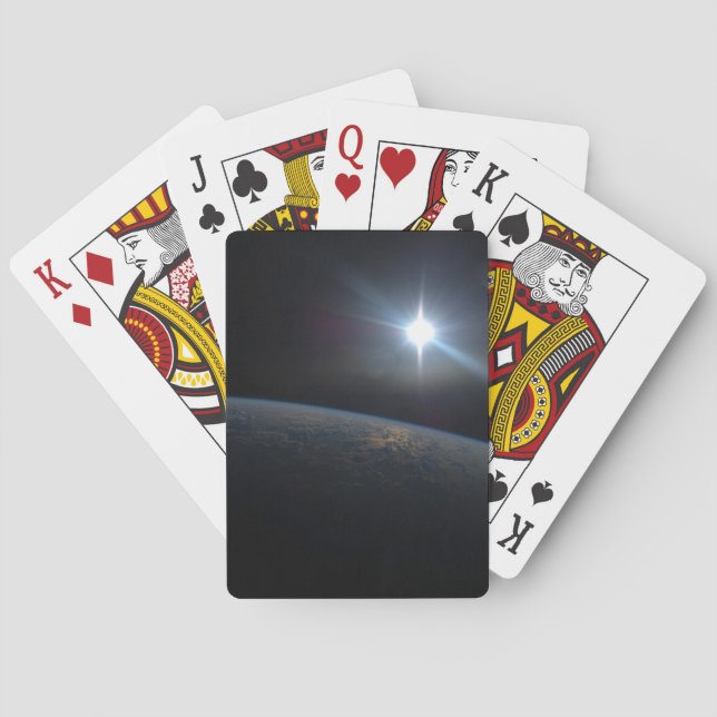 The Sun Setting Over Earth's Horizon. Poker Cards (Back)