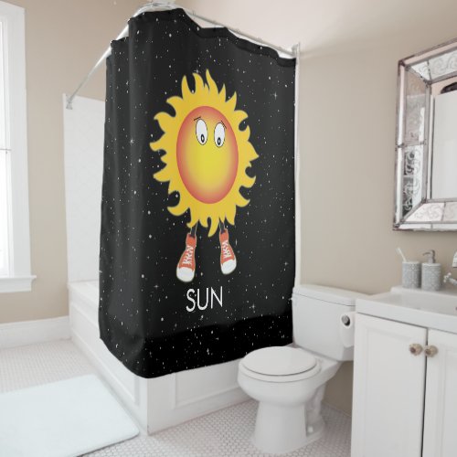 The Sun  Stars in Space Shower Curtain