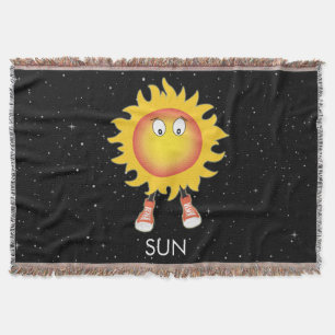 The Sun & Stars in Space Throw Blanket