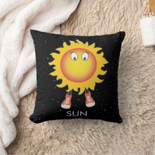 The Sun & Stars in Space Throw Pillow