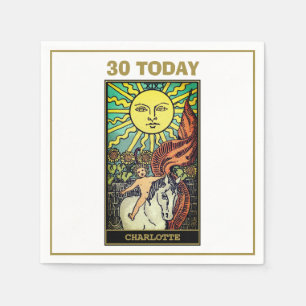 The Sun Tarot Card 30th Birthday White Party Napkins