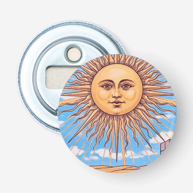 The Sun Tarot card  Bottle Opener (Front)