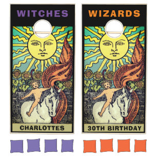 The Sun Tarot Card Halloween Birthday Cornhole Set