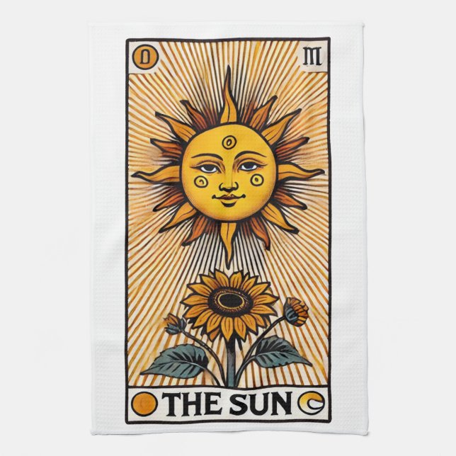 The Sun Tarot Card                                 Kitchen Towel (Vertical)