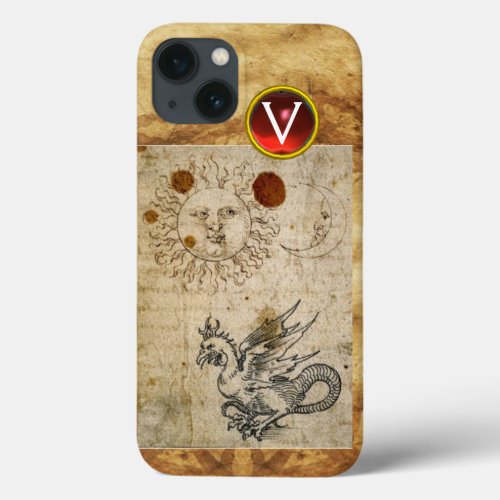 THE SUN THE MOON AND BASILISK PARCHMENT Monogram iPhone 13 Case
