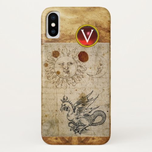 THE SUN THE MOON AND BASILISK PARCHMENT Monogram iPhone XS Case