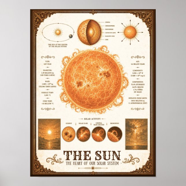 The Sun Victorian Astronomy Chart (Front)
