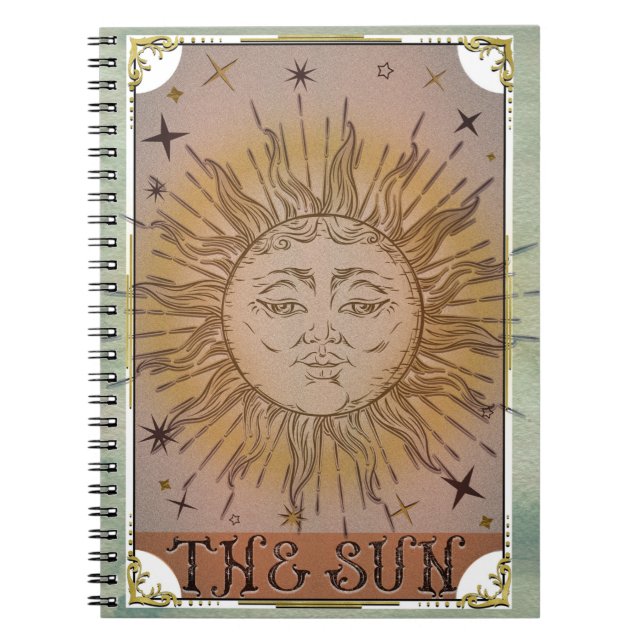 The Sun Vintage Tarot Card Celestial Art Notebook (Front)