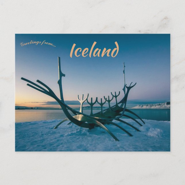 The Sun Voyager Solfar Sculpture Reykjavik Iceland Postcard (Front)