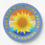 The Sun Will Shine Again for Ukraine Sunflower Paper Plates