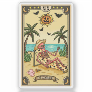 The Sunburnt   Funny Tarot Card Sticker