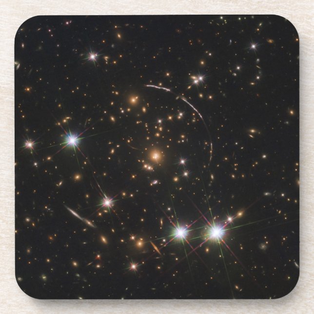 The Sunburst Arc In A Massive Galaxy Cluster Beverage Coaster (Front)