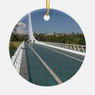The Sundial Bridge at Turtle Bay Ceramic Ornament