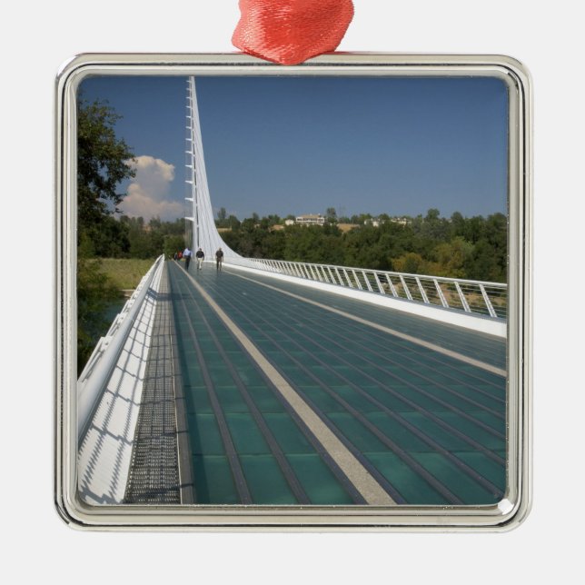 The Sundial Bridge at Turtle Bay Metal Ornament (Front)