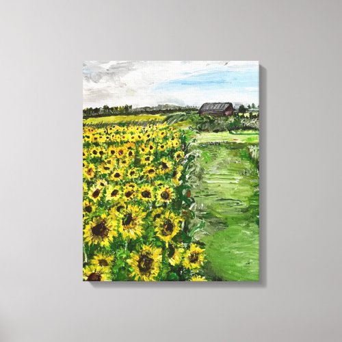 The Sunflower Field by Willowcatdesigns  Canvas Print