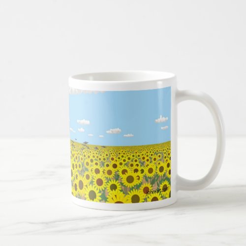 the sunflower field coffee mug