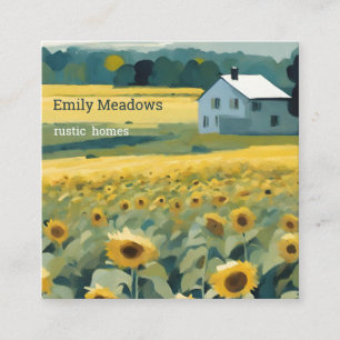 The Sunflower House Square Business Card