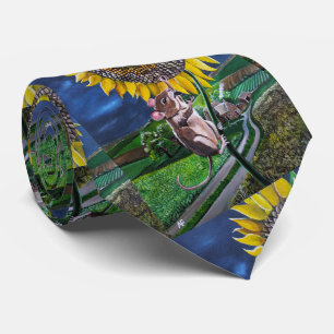 The Sunflower Summit Painting by Alfred Fox Neck Tie