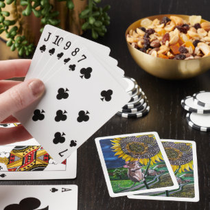 The Sunflower Summit Painting by Alfred Fox Poker Cards