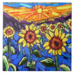The Sunflowers at Sunset Tile<br><div class="desc">We hope you enjoy the "Sunflowers at Sunset" tile,  featuring original art by Arizona artist Neil Myers!</div>