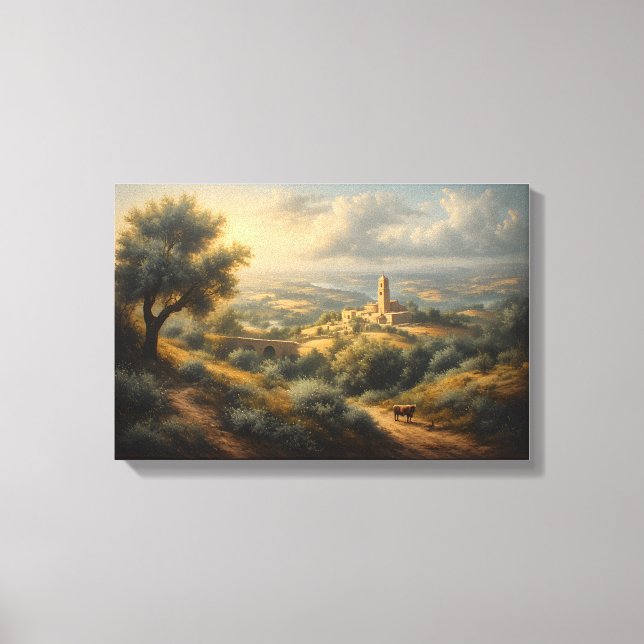The Sunlit Bell Tower of the Valley Canvas Print (Front)