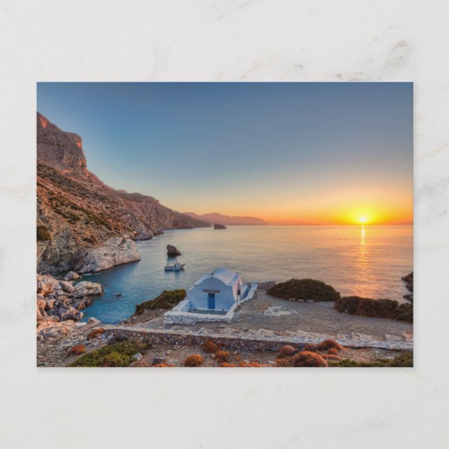 The sunrise from the famous Agia Anna in Amorgos Postcard (Front)