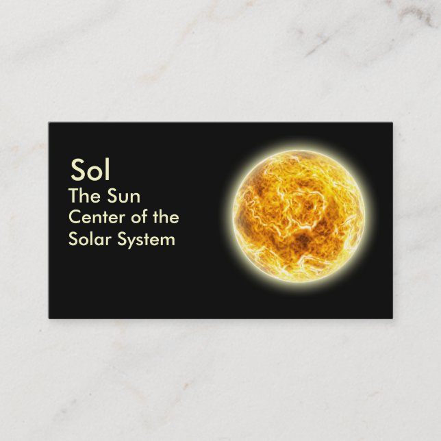 The Sun's Business Card (Front)