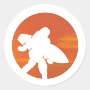 The sunset bigfoot classic round sticker