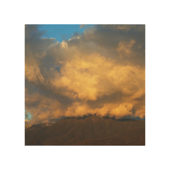 The Sunset Cloud Explosion Wood Wall Art (Front)