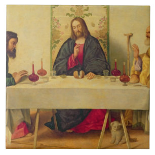 The Supper at Emmaus, 1520 (oil on canvas) Tile