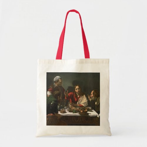 The Supper at Emmaus 1601 oil and tempera Tote Bag
