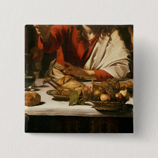 The Supper at Emmaus, 1601 Pinback Button (Front)