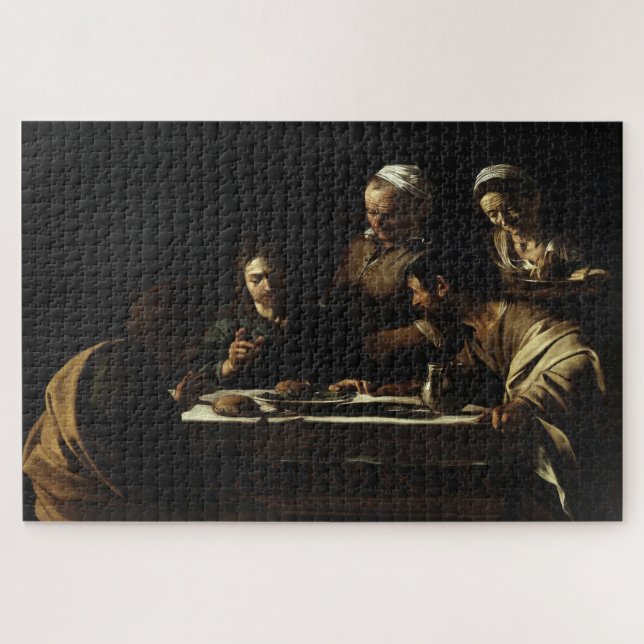 The Supper at Emmaus (1606) by Caravaggio Jigsaw Puzzle (Horizontal)