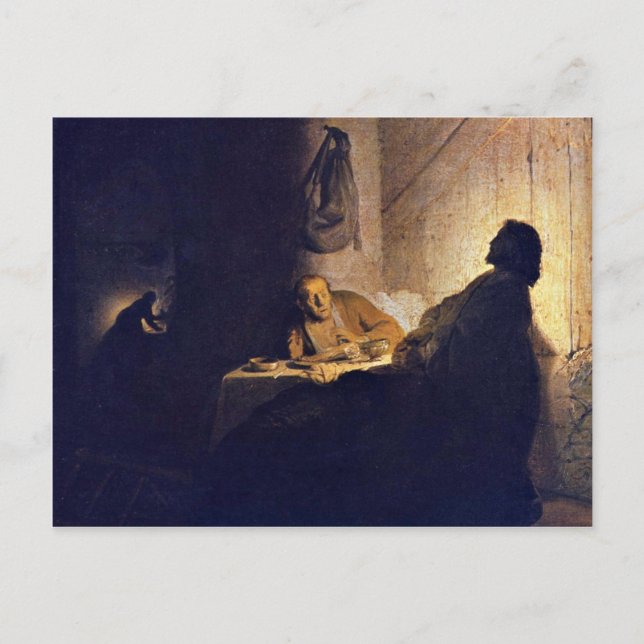 The Supper At Emmaus. By Rembrandt Van Rijn Postcard (Front)