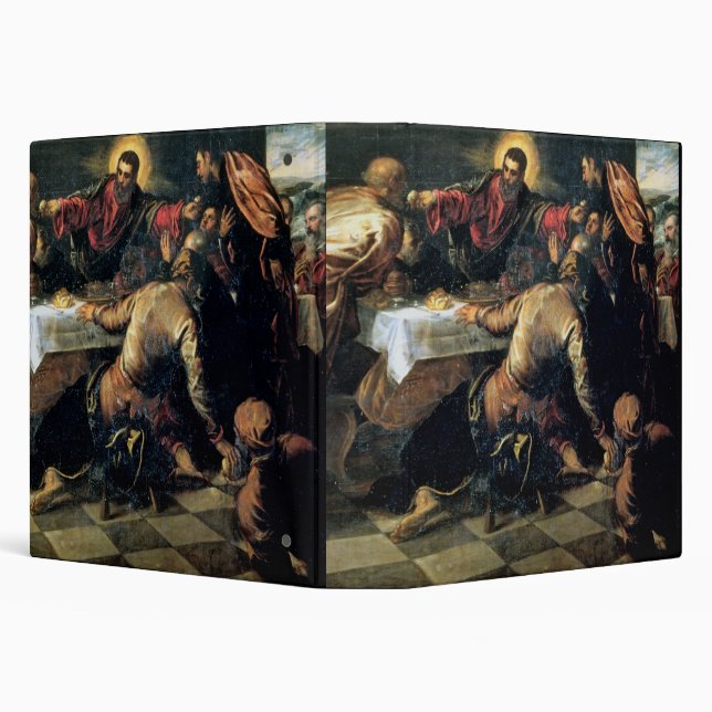 The Supper at Emmaus (oil on canvas) 3 Ring Binder (Background)
