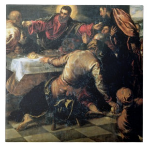 The Supper at Emmaus (oil on canvas) Ceramic Tile