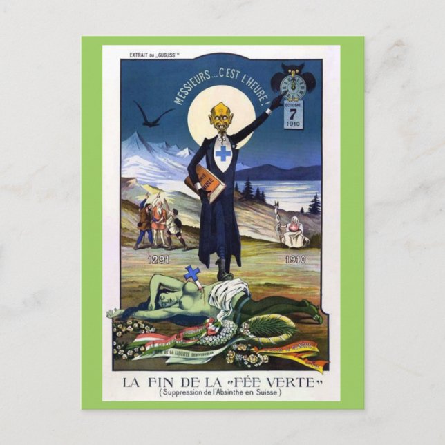 The Suppression of Absinthe Postcard (Front)