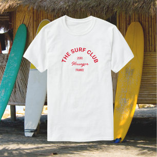 The Surf Club Custom Red Crest Surfers White T-Shirt