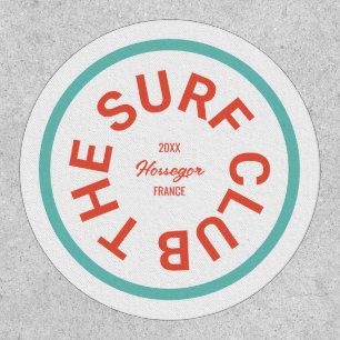 The Surf Club Custom Red Crest Turquoise Stripe Patch
