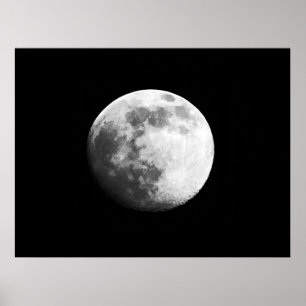 The surface of the moon with craters poster