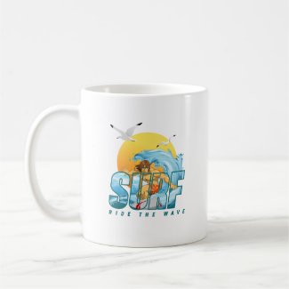 The Surfer Rides the Wave | (M) Classic Mug #11