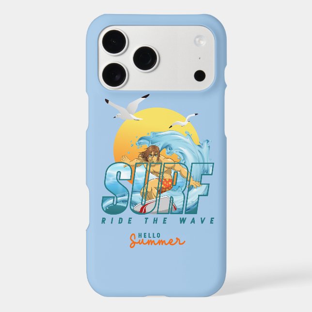 The Surfer Rides the Wave (Men) |  Iphone Case (Back)