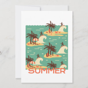 The Surfing Cartoon Illustration Holiday Card